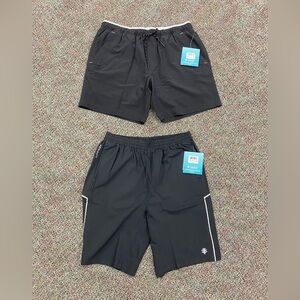 Coolibar BUNDLE Two Pair Shorts-Kahuna Swim Trunks & Outpace Sport Shorts-Size L